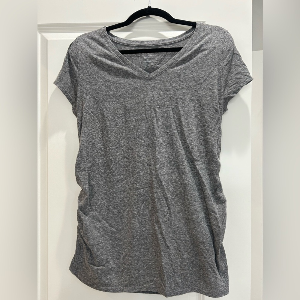 Ruched V-Neck Maternity Tee